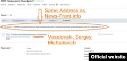 Global Information Technologies firm located at the same address as NewsFront.Info