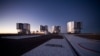 This image of the Paranal platform of the Four Unit Telescopes of the Very Large Telescope was taken right after sunset. (Credit: ESO/H.H.Heyer)
