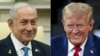 Премьер-министр Израиля Биньямин Нетаньяху и президент США Дональд Трамп (Photo by Jim WATSON and JEFF KOWALSKY / AFP)