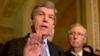 Sen. Roy Blunt, R-Mo., left, accompanied by Senate Majority Leader Mitch McConnell of Ky., speaks about Zika funding during a news conference on Capitol Hill in Washington, May 17, 2016.