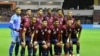 Los jugadores de Costa Rica posan para una fotografía antes del inicio del partido de fútbol clasificatorio de la Concacaf para la Copa Mundial de la FIFA 2026 entre Costa Rica y St. Kitts y Nevis en el Estadio Nacional de San José el 6 de junio de 2024. AFP