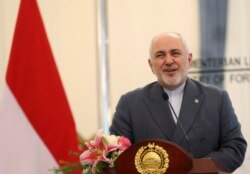 FILE - Iran's Foreign Minister Mohammad Javad Zarif talks to journalists during a press conference in Jakarta, Indonesia Sept. 6, 2019.