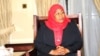 Tanzania's new President Samia Suluhu Hassan is seen after taking oath of office following the death of her predecessor John Pombe Magufuli at State House in Dar es Salaam, Tanzania, March 19, 2021. (Tanzania State House Press/Handout via Reuters)