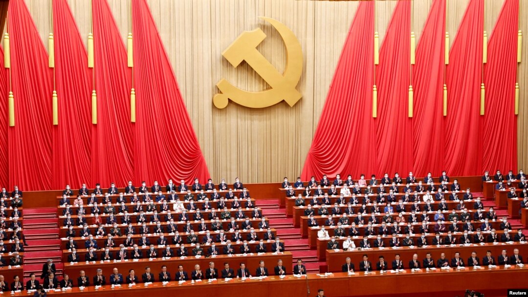 中共二十大2022年10月16日在北京開幕。圖為開幕式主席台。