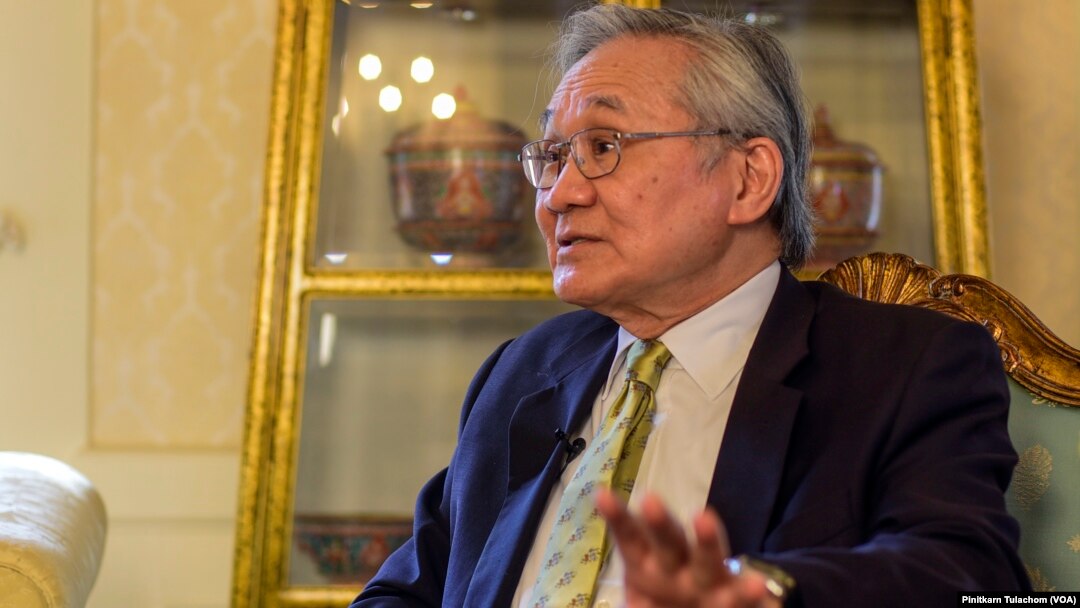 Thailand's Foreign Minister Don Pramudwinai speaks during an interview with ‘VOA Thai’ in Washington, DC, on Sept 28, 2021.