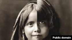 Portraits of two Tewa girls from Nambé Pueblo, New Mexico). Published in: The North American Indian / Edward S. Curtis. [Seattle, Wash.] : Edward S. Curtis, 1907-30.