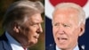 Una combinación de fotos de archivo compuesta el 15 de octubre de 2020, muestra al presidente de EE. UU. Donald Trump (izq.) y al ex vicepresidente Joe Biden .
