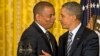 President Barack Obama (r) and Anthony Foxx, nominated as transportation secretary succeeding Ray LaHood, April 29, 2013.