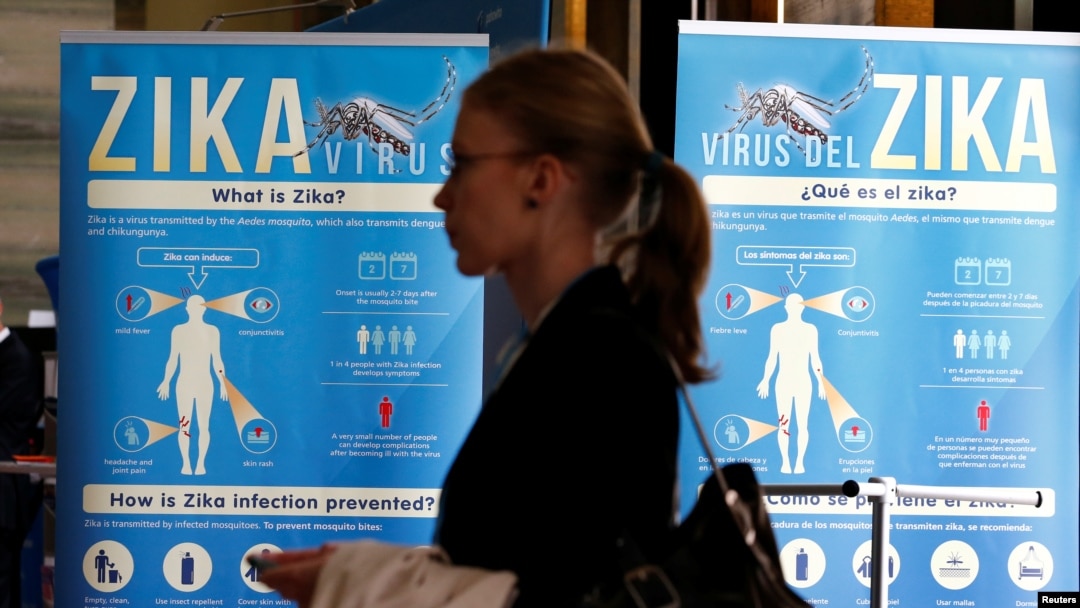 Material to prevent Zika infection by mosquitoes are displayed at the 69th World Health Assembly at the United Nations European headquarters in Geneva, Switzerland, May 23, 2016. (REUTERS/Denis Balibouse)