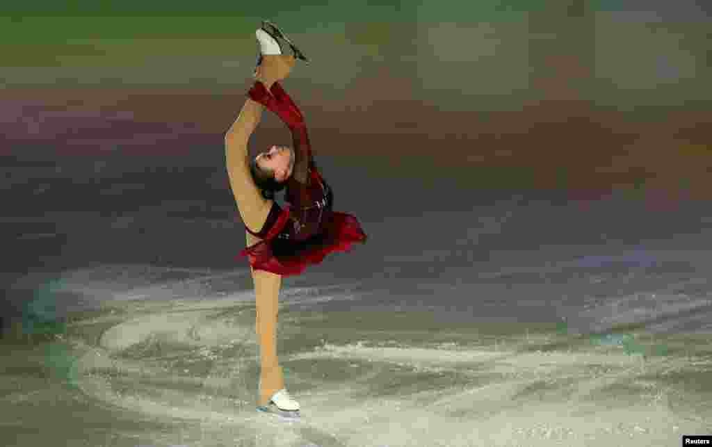 Russia's Anna Shcherbakova competes during the gala program of the European Figure Skating Championship 2020 in Graz, Austria.