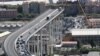 The collapsed Morandi Bridge is seen in the Italian port city of Genoa, Italy, August 16, 2018. 