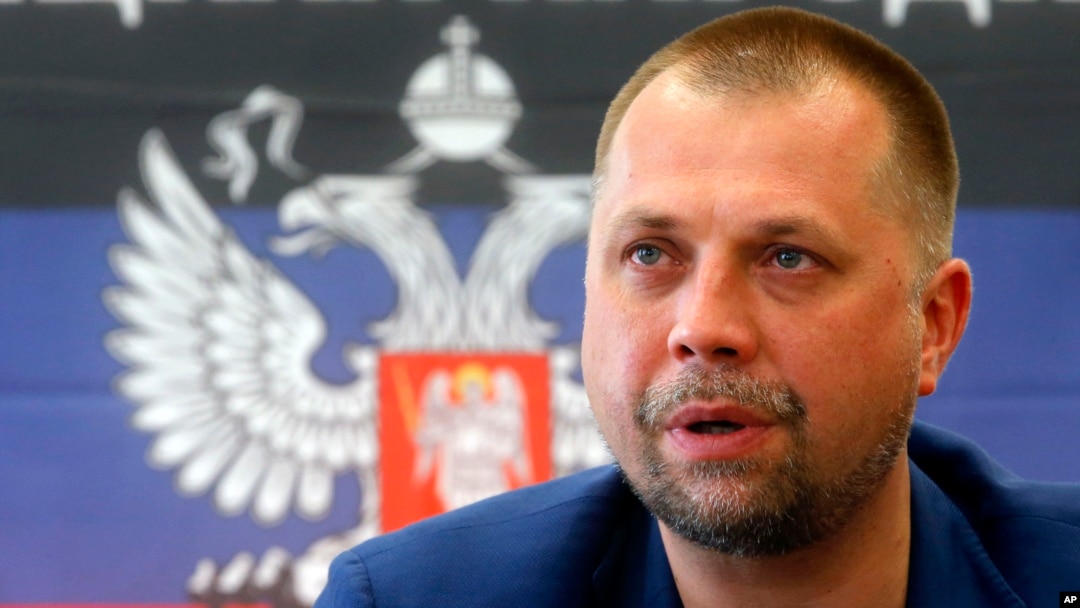 Prime minister of self-proclaimed 'Donetsk People's Republic,' Alexander Borodai, speaks during a news conference in Donetsk, eastern Ukraine, June 21, 2014.