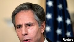 ARCHIVO - Secretario de Estado de EE. UU. Anthony Blinken, habla sobre las prioridades de la administración Biden. Washington 3 de marzo de 2021.