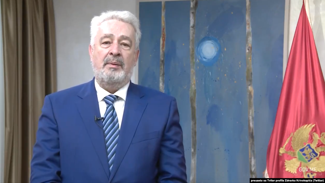 Obraćanje premijera Crne Gore (Foto: Tviter profil Zdravka Krivokapića)