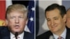 From left, Republican U.S. presidential candidates businessman Donald Trump and Texas Senator Ted Cruz.