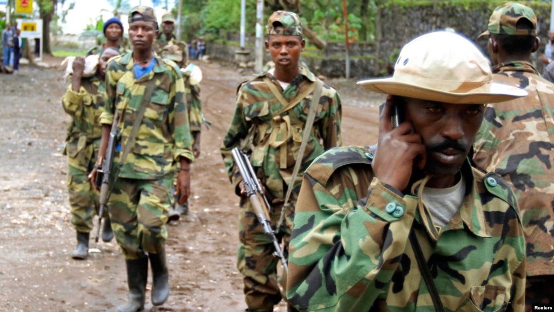'Yan tawayen M23 a lokacin da suak shiga Goma, talata 20 Nuwamba, 2012.