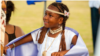 A young St. David's Islander learns the Wampanoag Blanket Dance at the Bermuda Pow Wow, June 25, 2015.